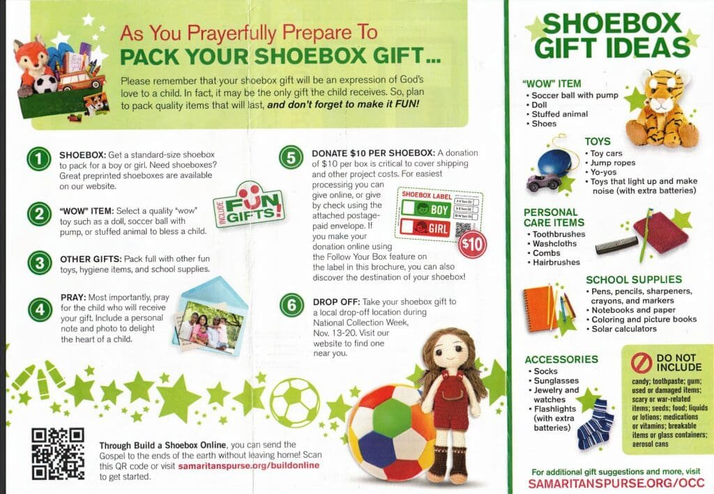Operation Christmas Child Flyer Back